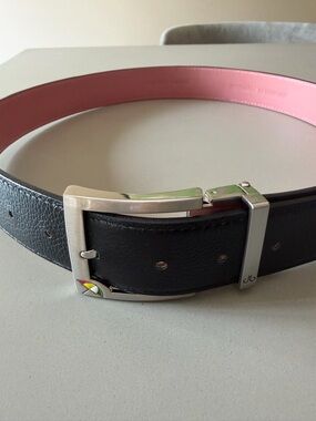 DRUH men’s black full grain leather belt, size 30/32